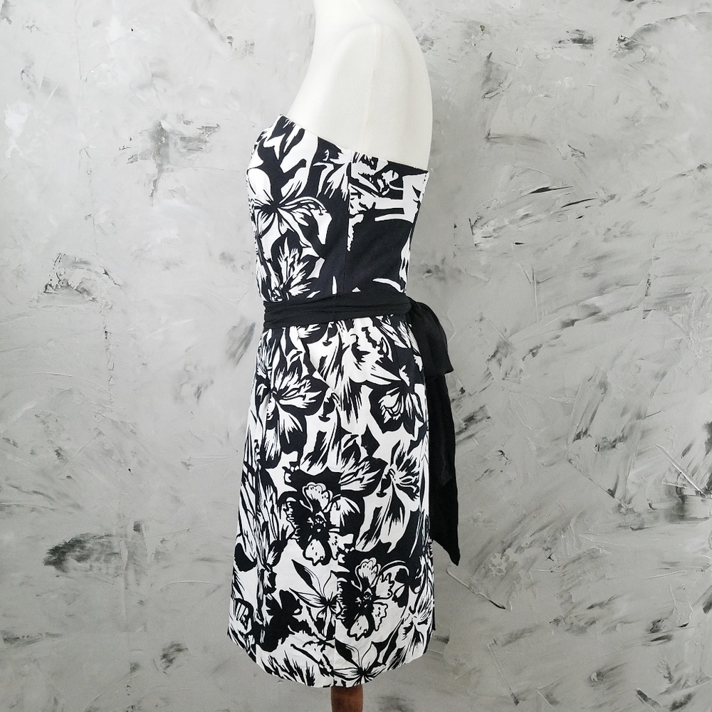 WHBM  Black & White Strapless Cocktail Dress - Picture 5 of 8